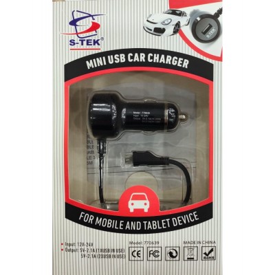 S-TEK mini USB car charger
