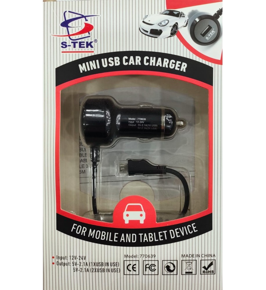 S-TEK mini USB car charger S-TEK mini USB car charger
